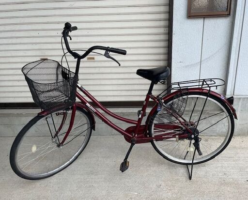 ☆ジモティ割あり☆ 自転車 27インチ ワインレッド クリーニング済み