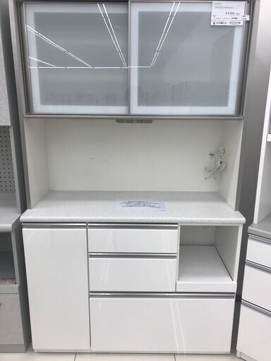 ★ジモティ割あり★ NITORI レンジボード ホワイト H200×D50×W120.5 クリーニング済み HJ3406