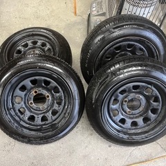 4穴100 7J +13 スチール☆4本セット☆155/65R13 タイヤ付き
