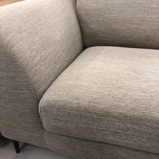 2人掛けソファーファブリックアイボリー【トレファク堺福田店】