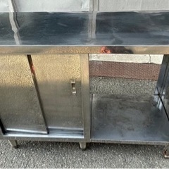 業務用 キャビネット 作業台 調理台 1100×450×800 キャビネット アジャスト付ステンレスキャビネット作業台（片面扉）/M253E430