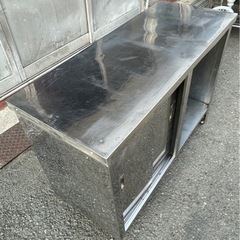 業務用 キャビネット 作業台 調理台 1100×450×800 スライド 置き棚 収納棚 食器棚 キャビネット型作業台 厨房 大阪発
