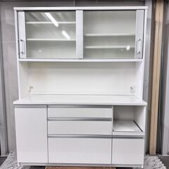W 18162 泉洋化工 2枚ガラス扉 キッチンボード食器棚 ◇大阪市内・東 