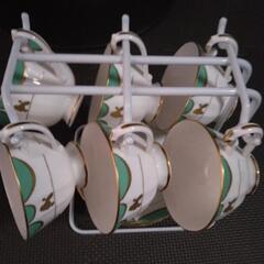 ティーカップソーサー　和光　プードル柄6客