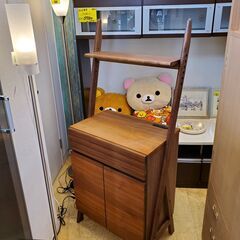 ISSEIKI キャビネット ブラウン 木目模様 引き出し1個 2枚扉