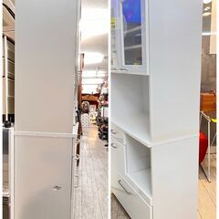 食器棚 カップボード 幅98 送料込み 鏡面ホワイト 食器棚 カップボード 幅98 送料込み 鏡面ホワイト