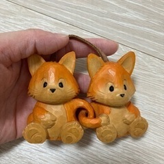 木彫　キツネ　北海道土産　おもちゃ 