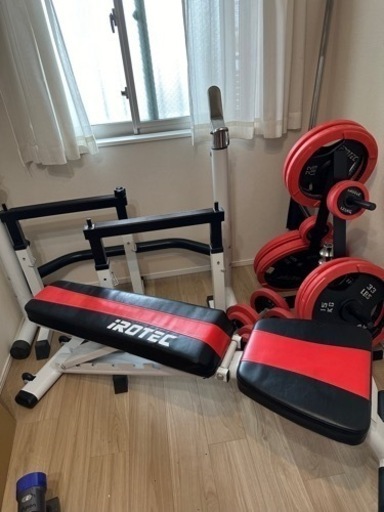 【引取のみ】【バラ売り可】IROTEC ダンベル60kgとトレーニングベンチ 引取のみ】【バラ売り可】IROTEC ダンベル60kgとトレーニングベンチ