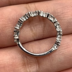 Pt900 プラチナ ダイヤモンド 指輪 ハーフエタニティ 3.1g 約8号