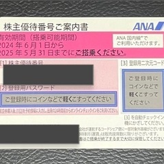 【ネット決済・配送可】ANA 株主優待券  