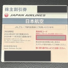 【ネット決済・配送可】JAL 株主割引券