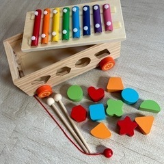 【知育玩具】木琴　型はめ　木製おもちゃ　カラフル