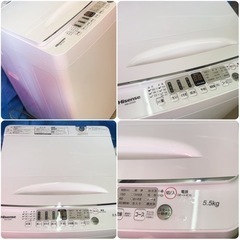 美品！Hisence ハイセンス 全自動電気洗濯機 HW-E5504 5.5kg 2022年製 簡易乾燥機能付 一人暮らし