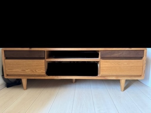 家具 収納家具 テレビ台 TVボード タモ無垢材 125テレビボード　北欧モダン\n