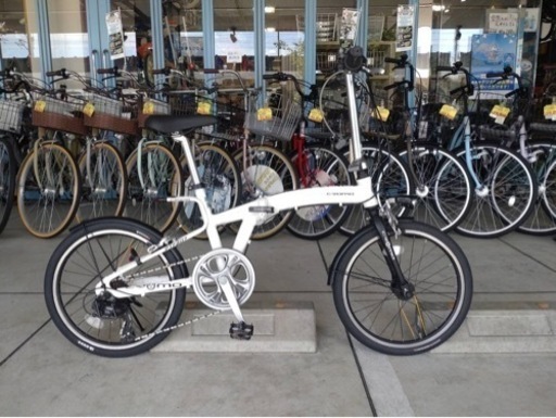 【完売御礼】【大人用】整備済 クロモ 超軽量 20型外装7段ギア  中古の折畳自転車 白色  \u003c自転車のオオムラ 静岡店\u003e