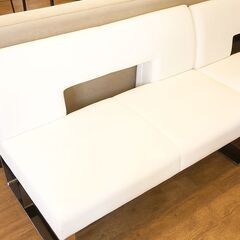 北大前! 札幌 引取 CRES クレス パトリアE 3人掛けチェア ソファー ホワイト W170×D62×H69cm 家具 2021992 CRES | 業務用家具ブランド