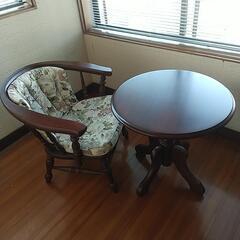 丸テーブル&椅子×2 セット