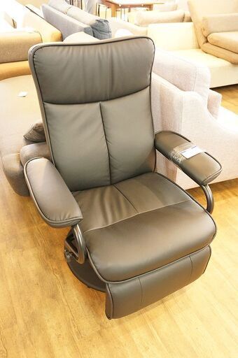 北大前! 札幌 引取 タマリビング アディール パーソナルチェア ブラック W80.5×D78.5～145×H101～91cm リクライニングチェア 360度回転 1人掛け オットマン一体型 家具 2045270