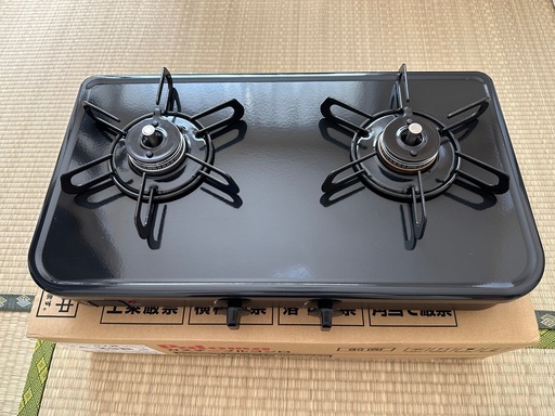 美品　パロマ ガステーブル ホーロー グリルレスタイプ 2口 56cm プロパンガス(LPG) 左強火 PA-29B-LPG