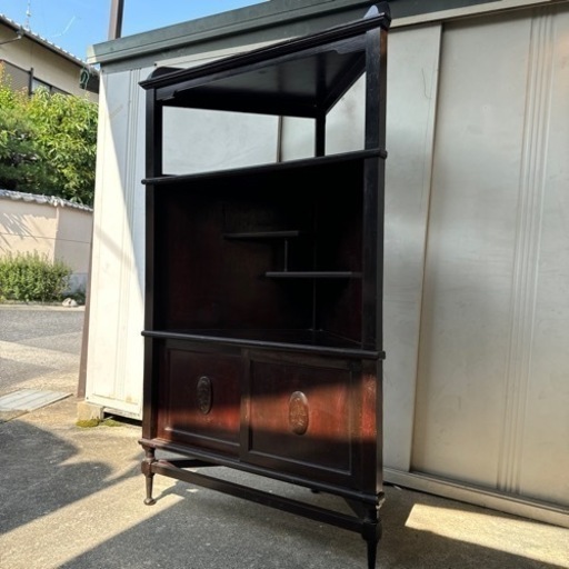 アンティーク コーナー棚 収納家具 良品】ナジコ風アンティーク調