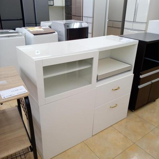 ★ジモティ割あり★  食器棚 ホワイト H104×D40×W120 クリーニング済み OJ4636