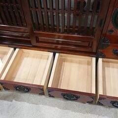 欅材｜隠し収納付｜引き戸｜民芸箪笥｜サイドボード