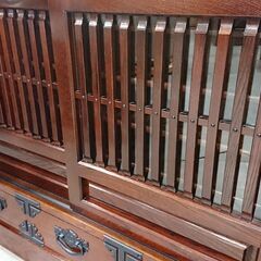 欅材｜隠し収納付｜引き戸｜民芸箪笥｜サイドボード