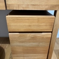 無印良品　タモ材デスク　キャビネット付き　机　チェア　家具 オフィス用家具 机