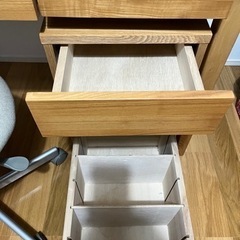 無印良品　タモ材デスク　キャビネット付き　机　チェア　家具 オフィス用家具 机