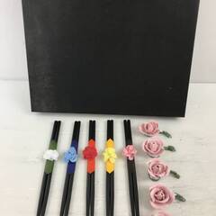 値下げ↓↓　箸と箸置き5組　薔薇モチーフ　花　