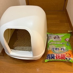 猫 トイレ デオトイレ フード付き 交換用サンド付き