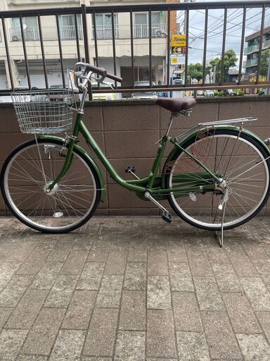 リサイクルショップどりーむ荒田店 No1286 自転車　２６インチ 状態良好♪　シティサイクル　LEDオートライト付き♪　キレイなカーキカラー