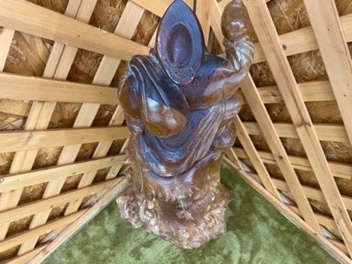 愛品館江戸川店】七福神 切り株彫刻 置物 オブジェ ID：112-047319-007 - 置物、オブジェ