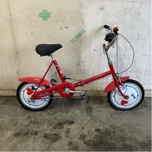 438□岐阜発　△ ミヤタ / 小径折りたたみ自転車 / 16インチ / 日産マーチ / ノベルティ / 走行確認 / アイラブマーチ / 現状品　R6.3/26□