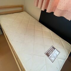 木製ベッド　マットレス付き　シングルベッド組立5分