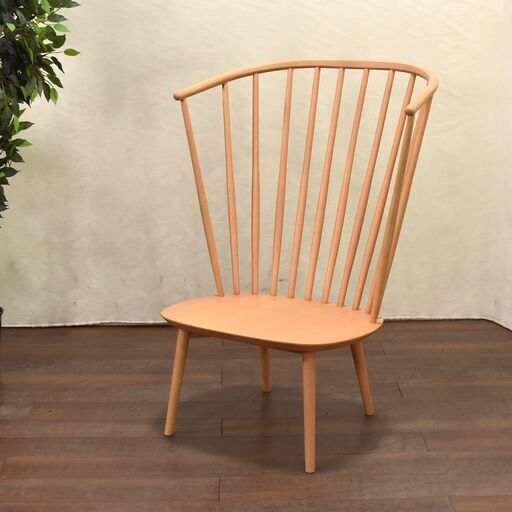≪yt1384ジ≫ アウトレット家具 大型ハイバックスポークチェア 試作サンプル オカムラシェアードスペース/ラウンジタイプ/ウィンザー 60415-16
