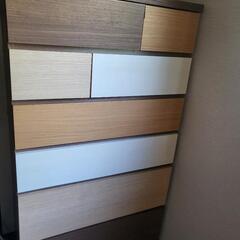 ニトリ　カレナ80HC  お洒落なモザイクハイチェスト　6段収納家具