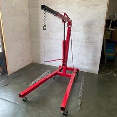 【直接引取限定】【LONG RAM JACK】 ロングラムジャック エンジンクレーン ジャッキ ２トン 折畳み 油圧式 N0145