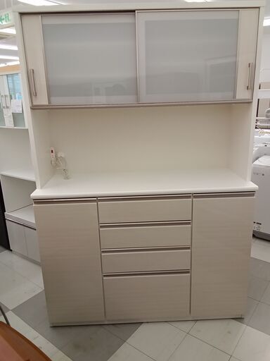 ★ジモティ割あり★  NITORI レンジボード ホワイト H206×D50×W141 クリーニング済み TC555