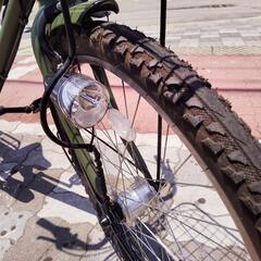 ♪ジモティー特価♪シマノ製外装６段変速・前カゴ・ＬＥＤオートライト　極太タイヤ付き２６型シティサイクル中古