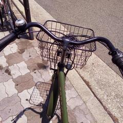 ♪ジモティー特価♪シマノ製外装６段変速・前カゴ・ＬＥＤオートライト　極太タイヤ付き２６型シティサイクル中古