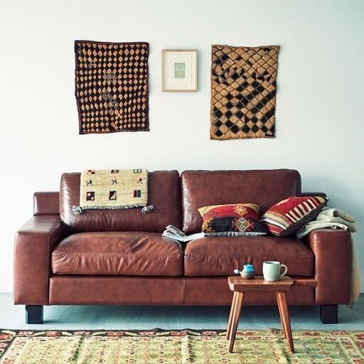 1-115 IDEE イデー 革製 2.5人掛けソファ【引取限定・現状渡し  