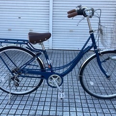 26インチ　BAA　マルキン自転車　マリンブルー　　前かご、LEDオートライトつき　鹿児島市 26インチ BAA マルキン自転車 マリンブルー 前かご、LEDオートライト