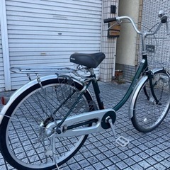 【24インチ自転車】マルイシ製❗️美品❗️変速なし　LEDオートライト付　パンクしにくい太めタイヤ使用❗️前カゴ新品❗️若林自転車　膳所店　SALE中❗️