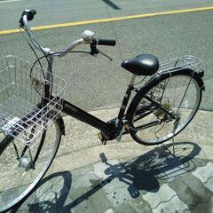 ♪ジモティー特価♪スタイリッシュストレートフレーム２７型中古シティサイクル　シマノ製外装６段変速・ＬＥＤオートライト・ローラーブレーキ ♪ジモティー特価♪スタイリッシュストレートフレーム27型中古シティ