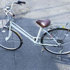 自転車 ノーパンクタイヤ 27インチ 6段切り替え オートライト 2重ロック Tierno DX 白 ホワイト エンドウ商事 