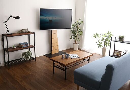 ★まとめ買い割対応★【値下げしました！是非ご覧ください】デザインテレビスタンド　ハイスイングタイプ　カラー：シャビーオーク