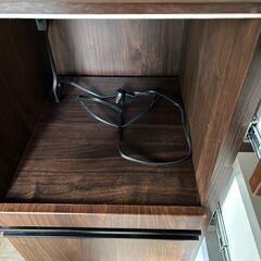 マルキタ家具 美品 キッチンボード レンジボード 食器棚 ブラウン 縦２００cm横１１４cm奥行き４８cm