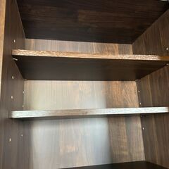 マルキタ家具 美品 キッチンボード レンジボード 食器棚 ブラウン 縦２００cm横１１４cm奥行き４８cm