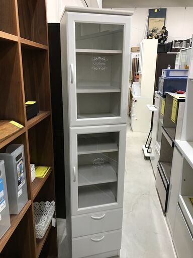 食器棚 ホワイト W(幅)39.7×D(奥行き)35.5×H(高さ)180.2cm  ※クリーニング済み